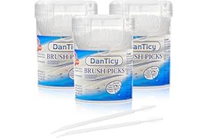 DanTicy Brushpicks Interdental Zahnstocher, weiche Borsten Zahnseide Picks Zahnstocher, hilft entfernt Plaque und Ablagerungen zwischen den Zähnen 900PCS (Packung mit 3)