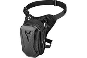 HIXAVA Sac de jambe de moto pour homme et femme, étanche, sac de hanche tactique, sac de cuisse pour la course, les voyages, le cyclisme, la moto, le camping, la pêche, Noir
