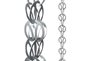 Rain Chains Direct Modern Loop, 8.5 Feet Length, Aluminum, Gray, Functional and Decorative Replacement for Gutter Downspouts