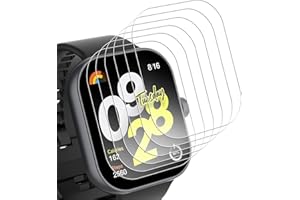 Bigqin 6 sztuk folii ochronnej na wyświetlacz do Xiaomi Redmi Watch 4, HD przezroczysta folia ze szkła hartowanego, twardość 9H, pełne pokrycie, bez pęcherzyków powietrza, odporna na zarysowania folia