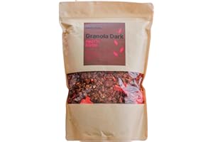 Bowlpros, Granola Biologica Dark Frutti Rossi, Granola Senza Zucchero, Vegan, Senza Glutine, Biologica, Confezione da 750g