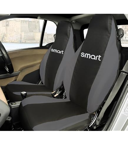 HaiZer Coprisedili per auto di lusso per Mercedes Smart Fortwo 453 2015 2016 2017 2018 2019 Sedili anteriori Coprisedili in pelle Imposta airbag compatibile,G Rot-A