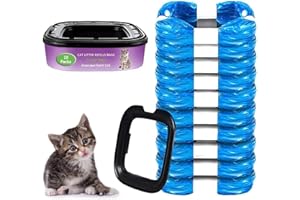 Xrten 10 Stück Nachfüllbeutel für Katzenstreu, Nachfüllpackung Nachfüllfolienringe Nachfüllbeutel kompatibel Nachfüllkasse für Litter Genie und Katzenstreu Eimer