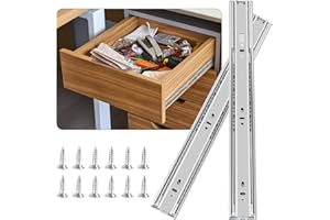 FCOUMY guias correderas para cajones 6 pares (12 piezas), 30 cm Guías para cajones de cierre automático suave, extensión completa con guías con rodamiento de bolas