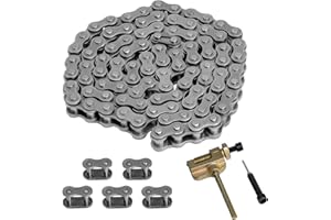 Belleone #35 Rollenkette, 3 Fuß 35 Kette mit 5 Master-Glieder, Kettenbrecher, Karbonstahlkette für Mini-Bike, Go-Kart, Motorrad, Roller, Fahrrad, Heim und Industriemaschinen - 96 Glieder