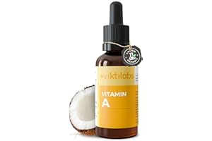 ‎VIKTILABS Vitamin A Tropfen - Natürlich in MCT-Kokosöl gelöst für optimale Aufnahme - Mit Retinylpalmitat für hohe Bioverfügbarkeit - 1 Tropfen täglich - 100% vegan & ohne Zusätze (1er Pack)