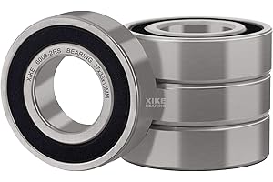 XiKe 4 Stück 6003-2RS Kugellager 17x35x10mm Gummi Doppeldichtung und Vorgeschmiert, 6003RS Chromstahl-Rillenkugellager.