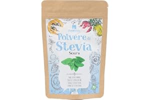 ERBAVOGLIO Alimento Naturale in Polvere - Polvere di Stevia Scura - Dolcificante Naturale - 125 g