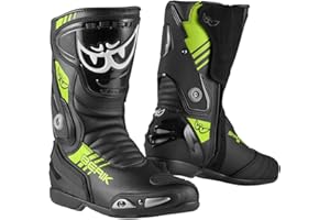 Berik Shaft 3.0 Motorradstiefel (Black/Yellow Fluo,46)