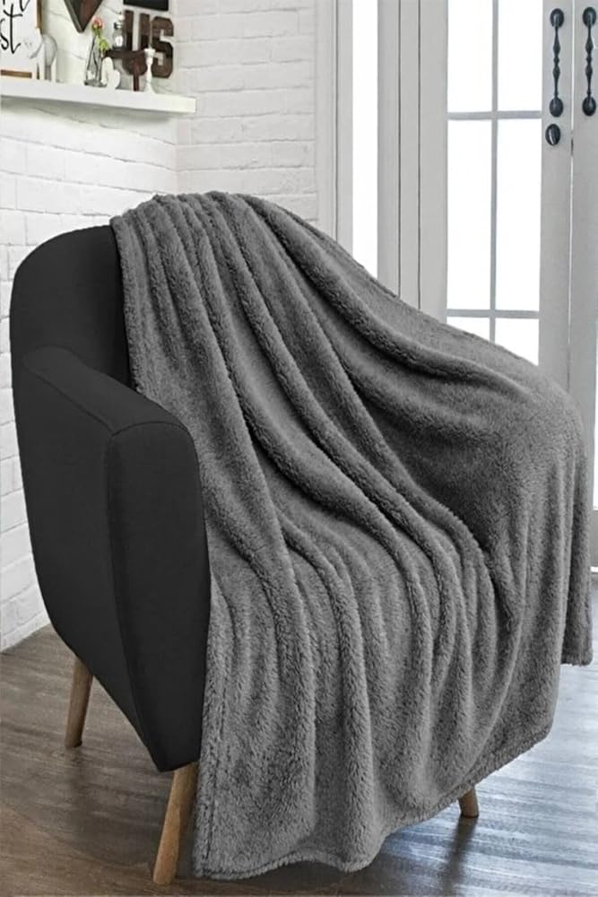 Mulberry Antrasit Wellsoft Tv Battaniye 100x170 Cm-Füme