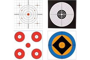 ADCSHOP 100 bersagli assortiti 14 x 14 cm in cartone 250 g per tiro con aria compressa e airsoft - 4 disegni (25 unità per modello) - bersagli di punteggiatura e modelli tecnici per allenamento di precisione