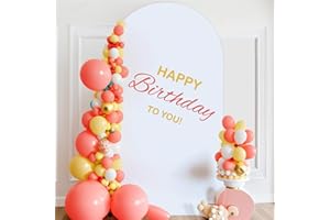 Fayavoo 6.6FT Wedding Arch Cover, Backdrop Cover Chiara Spandex Fitted Arch Covers Stretchy Wall Backdrop Stand Fabric - Arch Backdrop Panels for Wedding Birthday Baby Shower Banquet Decor (White)