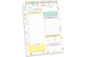 MAMACHU Bloc de notas para lista de tareas, planificador diario sin fecha, 52 hojas de tareas, bloc de notas con lista de verificación de horario por hora para el trabajo, oficina, suministros escolares