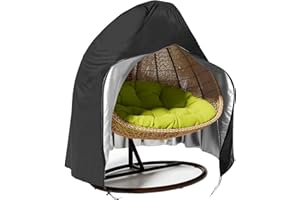 Timisea Double Patio Hanging Egg Chair Cover - Swinging Waterproof Heavy Duty Garden Rattan Wicker Outdoor Furniture Cover, 230x200cm