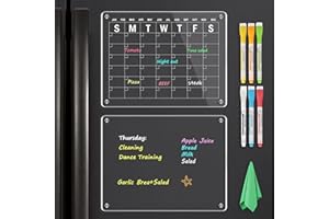 ‎QUEENLINK QUEENLINK Magnettafel Acryl Kalender für Kühlschrank, 2 Pack Kühlschrank Kalender 30 X 40 cm Monatsplaner Abwischbar für Familie, Haus, Küche