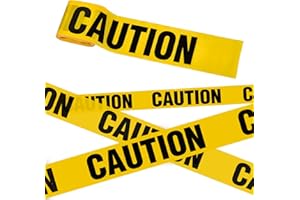 Daucin CAUTION Tape Non Adhesive, Yellow Warning Tape Barricade Safety Tapes with Bold Black Font Text, Maximum Readability for Halloween Decorations Workplace Danger Areas - 20M x 7.5CM