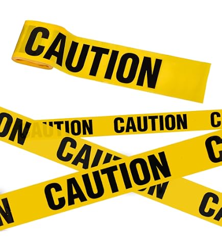 Amscan Mid-Life Crisis Caution Tape - 3x45 Feet Funny Birthday Decoration - Over The Hill Party Supplies