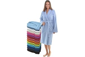 LEBENGOOD Peignoir pour femme et homme, 100% coton éponge américain, 400 g, avec ceinture, poches, peignoir doux, serviette de douche