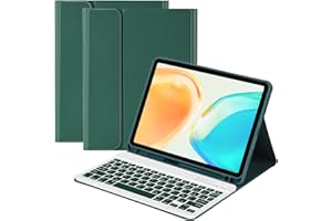 GAOJIE Coque Clavier pour iPad Air 11’’ M2&M3 2024/2025, Air 5 2022/Air 4 2020 10.9", Étui pour Pro 11 1ème 2018 avec Pen Holder, Housse avec Magnétique sans Fil Clavier AZERTY Français (Vert Foncé)