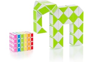 CUBIDI® Mini Serpenti Magici Puzzle – Gadget Regalo di Compleanno bambini, Regalini Festa Bambini – Serpente Giocattolo, Gioco Rompicapo Bambini e Adulti, Magic Snake - 48 Blocchi (Verde)