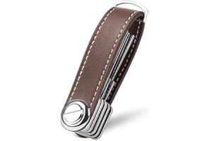 flintronic® Skórzane breloczki do kluczy męskie | odpinany brelok | inteligentny brelok kieszonkowy, stylowe pudełko prezentowe (mieści 10-12 wielu kluczy)