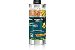 HeliaCARE BIO Holzöl Heavy Duty - 100% natürliches Holz Öl für Parkettboden - Chemiefreies Holzboden Öl in Lebensmittelqualität - Farbloses Parkett Öl (500ml)