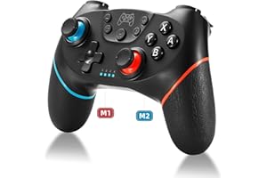 BOLEi Controller per Switch/Lite/OLED, Switch Pro Controller con Programmabile/Turbo/Sveglia con un Tasto/Connessione Rapida/Doppia Vibrazione/6-Axis Gyro/Batteria a Lunga Durata