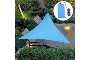 INHDBOX Triangle Sun Sail Shade Awning Canopy 3x3x3m, Waterproof Sunscreen Anti-UV Sun Sail with Free 3 * 2m Rope, Perfect for Outdoor Garden Patio Party