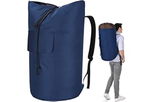 PAMLIAPY Wäschesack Schmutzwäsche XXL 115 Liter, Wäschebeutel Reise mit 2 Gepolsterte Schultergurte, laundry bag travel, Wasserdicht Wäschetasche Faltbare Aufbewahrungsbeutel Kleidung Tasche, Seesack Rucksack