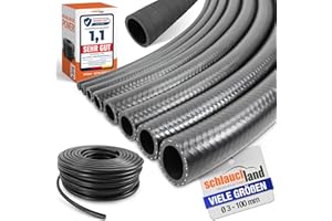 SCHLAUCHLAND 1m EPDM Kühlerschlauch Ø 20 x 28 mm Kühlwasserschlauch Kühlmittelschlauch 130°C * VIELE GRÖSSEN & LÄNGEN * Gewebe-verstärkt Unterdruckschlauch Gummi-Schlauch Heisswasser DIN 73411 * AUSSEN GLATT