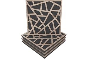 UA ACOUSTICS Pack de 4 paneles acústicos absorbentes/difusores | 50 x 50 x 5 cm | Absorción - Difusión - Reflexión - Insonorización | Madera laminada perforada: [ x4 SKYROSS | Sonoma]