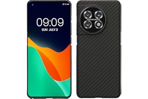 kalibri Carcasa Compatible con OnePlus 11 - Funda Protectora de aramida para móvil - Cover Negro Mate
