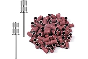 Subay Nail Drill Bits 100Pcs Sanding Bands for Nail Drill, 180 Grit Fine Electric Nail Files Sanding Bands for for Acrylic Nails Gel Manicures and Pedicure