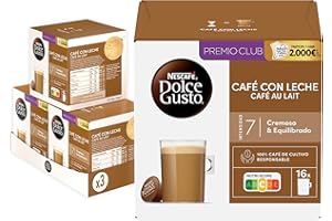 NESCAFÉ DOLCE GUSTO Cafe Dolce gusto CAFE CON LECHE | NESTLE Pack 3 cajas de 16 capsulas cada una