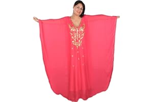 EGYPT BAZAR Abaya Damen Chiffon Kaftan Kleid mit Stickereien Festkleid Orient Dubai-Abaya Caftan Abendkleid Hochzeit