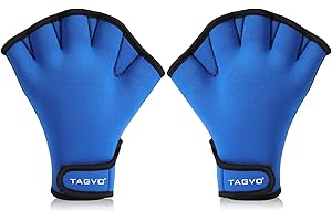 TAGVO Guantes acuáticos para la Resistencia de la Parte Superior del Cuerpo, Guantes de natación reticulados con muñequera, Costura del Pozo, Sin decoloración, Tamaños para Hombres Mujeres Adultos