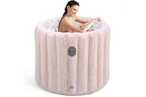 YAMVISA Portable Bathtub for Adults, Foldable Inflatable Soaking Bathtub for Hot Bath and Ice Bath, Bathroom Freestanding Bathtubs for Shower, 80x80cm