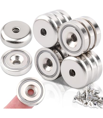 ITALFITMAGNETI | 80 Magneti Con Foro Neodimio Extraforti 10x4 Mm, Forza 1,4 Kg, Con Vite Per Fissaggio