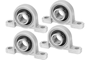 HiPicco Pillow Block Bearing, 4Pcs KP004 Flange Mounted Pillow Bearings - Bore 20mm/0.79" ID Self Alignment Zinc Alloy Plummer Block Bearing for Diameter 20mm Linear Shaft Rod