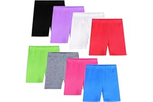 Auranso Lot de 8 Short Cycliste Leggings Filles Enfants Sport Courts pour Filles 2-10 Ans