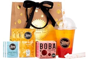 THE *TEASHED Bubble Tea Syrup Kit Gift Set with 3 Servings | Syrup + Tea + Boba Set | The TeaShed
