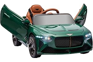HOMCOM Bentley Bacalar Licensed, 12V Kids' Electric Ride-On with Remote Control, Battery Powered Electric Car for Kids with Suspension Wheels, Horn, Lights, for Ages 3-5 Years - Green