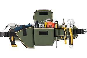 Sarmeley Tool Belt Pouch for Men, Toughbuilt Garden Toolbelt Adjustable Tool Storage Belt for Gardeners, Maintenance Workers, Electricians, Decorators, Plumbers, Army Green