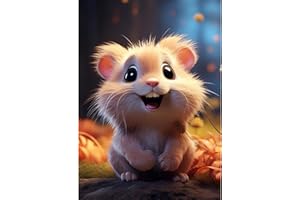 DIUJHUUY 5D Diamond Painting Kits,Digital Drawing Kits,Diamond Art Accessories,DIY Arts Craft Supply for Adults, Children's Beginners, Home Wall Decoration Gifts - Cartoon (Hamster)