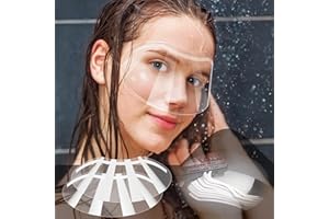 DAOFEN 50 PCS Shower Eye Shield, Disposable Plastic Clear Face Shield Mascara Shield Face Visor Shield, Eye Shield After Cataract Surgery Face Shields for Microblading, Permanent Makeup, Eyelash Extensions