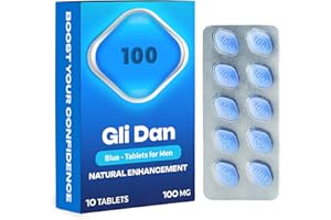 GliDan - Blue 10 Pills for Men | 100MG Natural Energy Support | Korean Ginseng Blend for Stamina & Vitality | Herbal Power for Physical Performance & Active Lifestyles