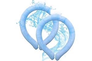 COLDCHILL Neck Cooling Tube, Reusable Wearable Cooling Neck Wraps for Summer Heat, Cooling Starts at 28°C, Relief for Hot Flashes and Fever Smart ice Neckband for All Sports Outdoor Activities (2 Blue, M)