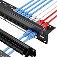 LinkNexa 24 Port Cat6 Patch Panel, 10G Pass-Through Keystone RJ45 Coupler, UTP 19-Inch 1U Panel with Removable Back Bar, Ethernet Network Panel for Cat5, Cat5e, Cat6 Cabling