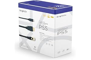BrightOn - PS5 Compatible HDMI 2.1 8K@60Hz/4K@120Hz Gold Plated CAT 7 Super High Speed Cable | 2M USB A to USB C Fast Charge Cable