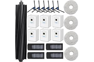 AVAENZO Accessoires pour Ecovacs Deebot X2/ X2 Omni/ X2 Pro/ DEX86 aspirateur, 1 Brosse Principale 4 Lingettes 4 Filtres 6 Brosses Latérales 6 Sacs d'aspirateur de rechange